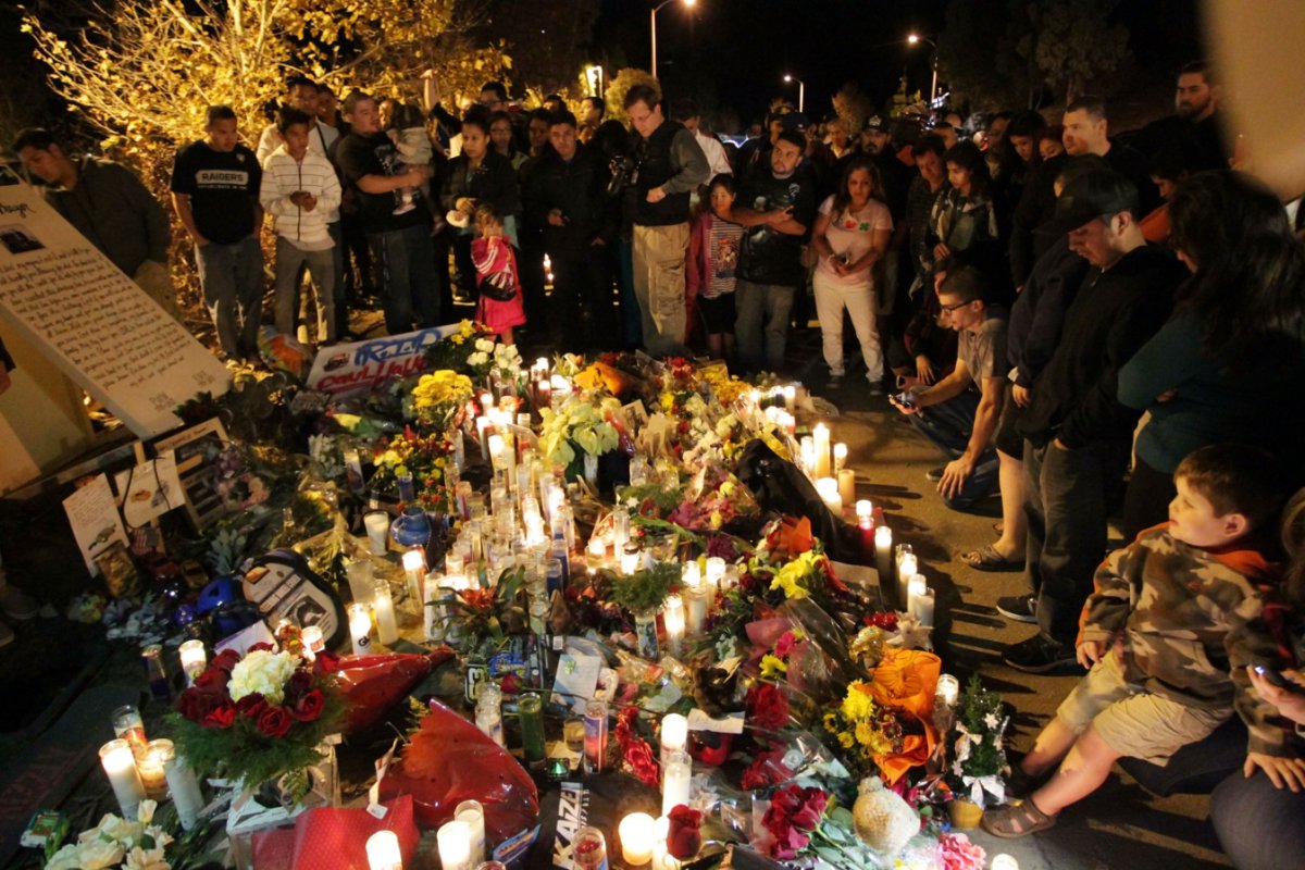People Gathering At Night For Paul Walker